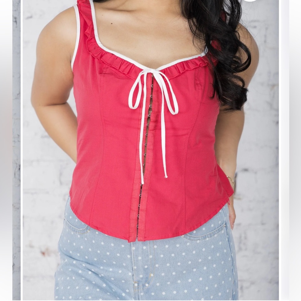 Red Ruffled Women's Top size XS